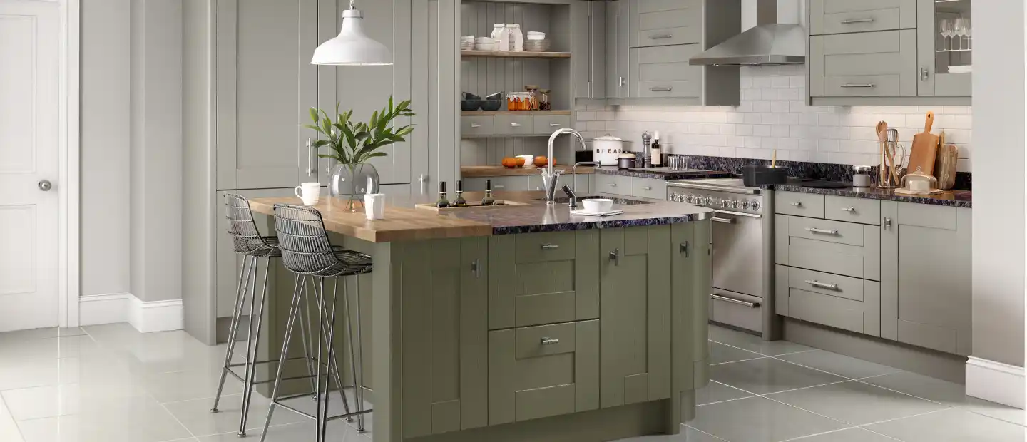 Broadoak Kitchen in Putty and Regiment