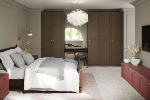 Hunton Bedroom in Truffle and Georgian Red