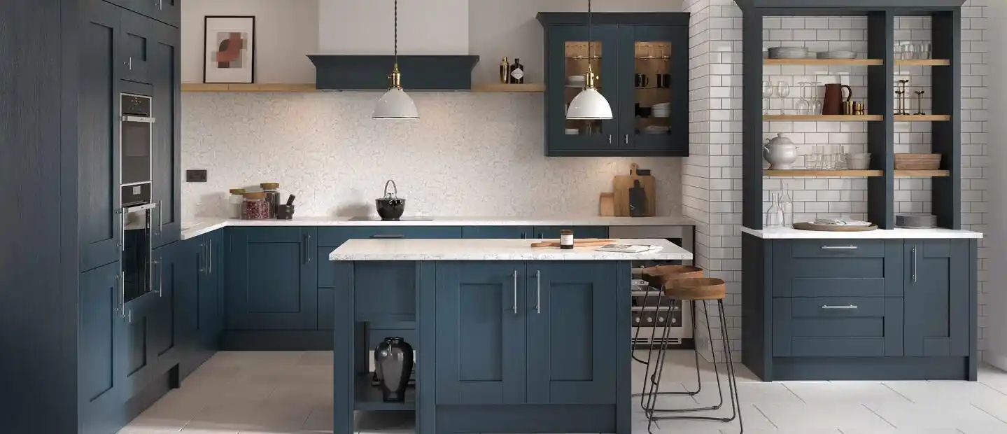 Milbourne Kitchen in Hartforth Blue