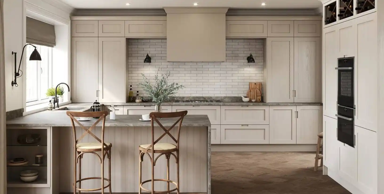 Mornington Shaker Kitchen in Stone Outline