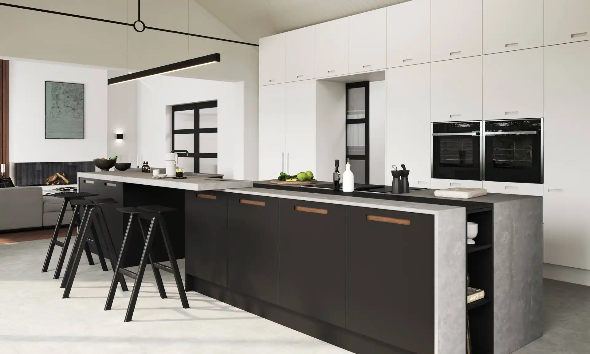 Porter Kitchen in Carbon Outline