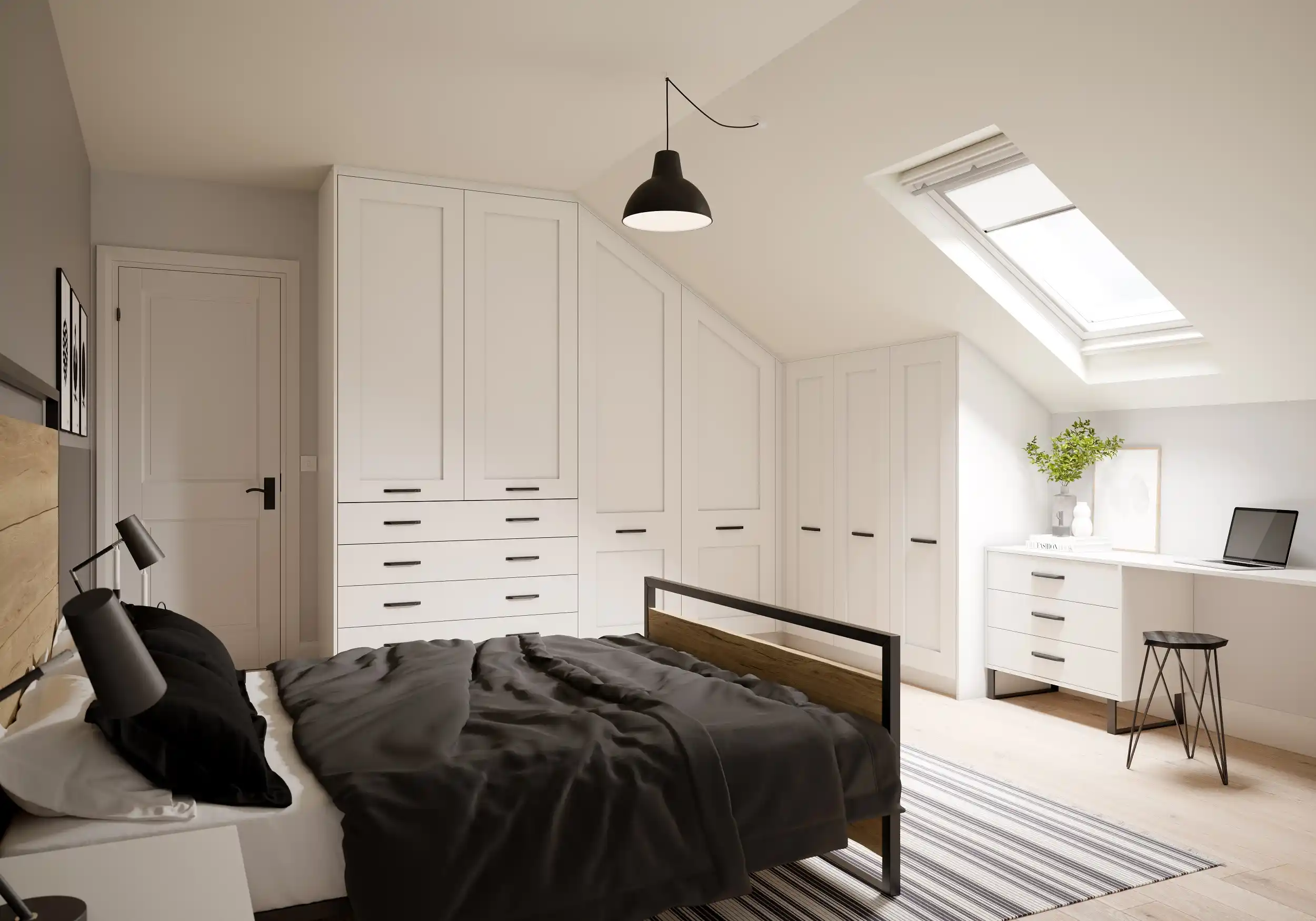 Stanhope Bedroom in Bolam Super White Woodgrain