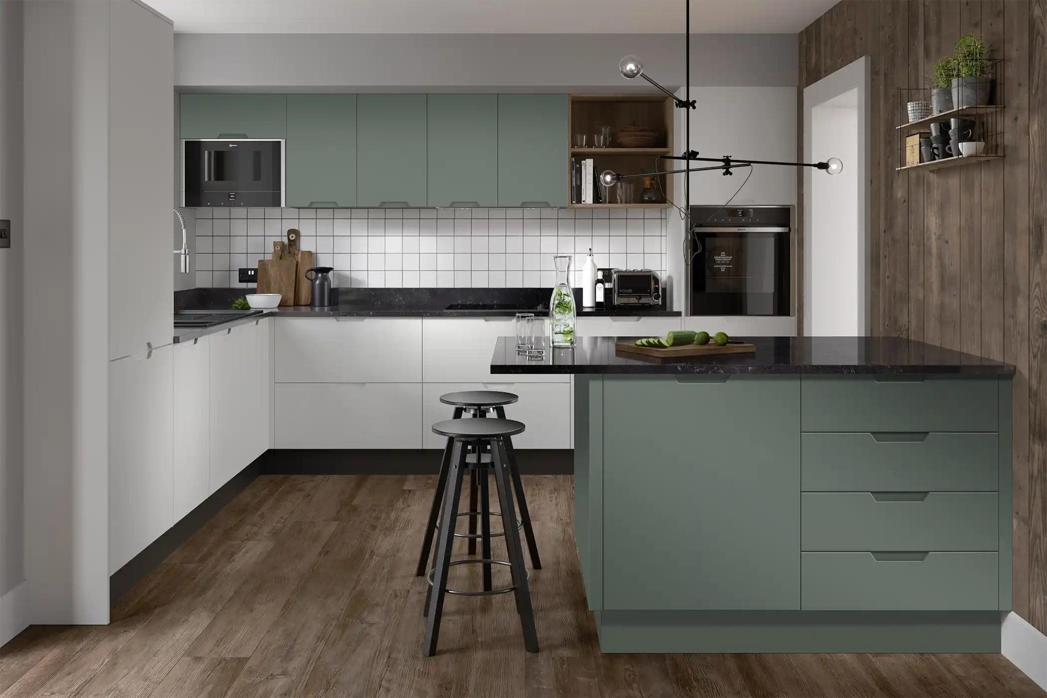 Stanhope Modern Kitchen in Acomb Sage