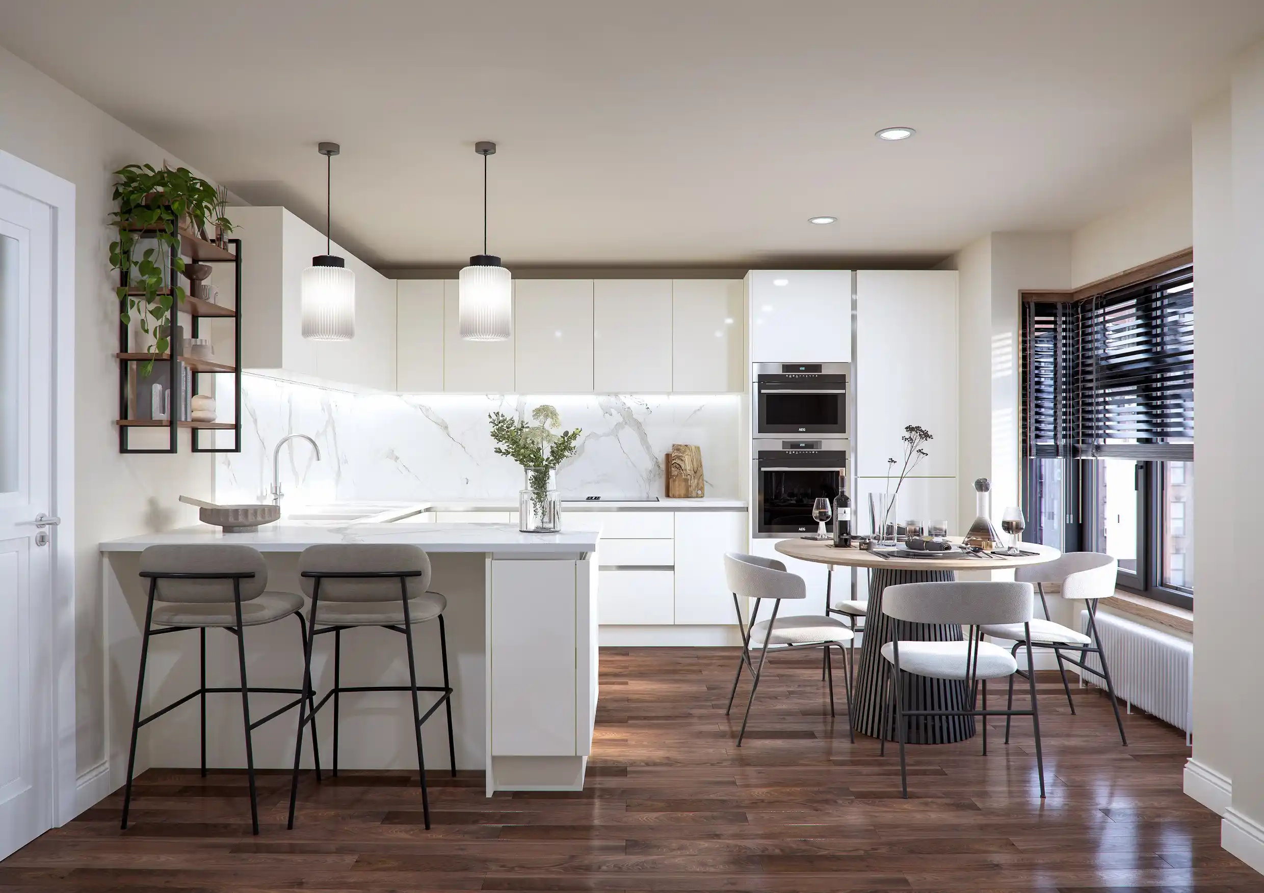 Stanhope Modern Kitchen in Whitfield Gloss White