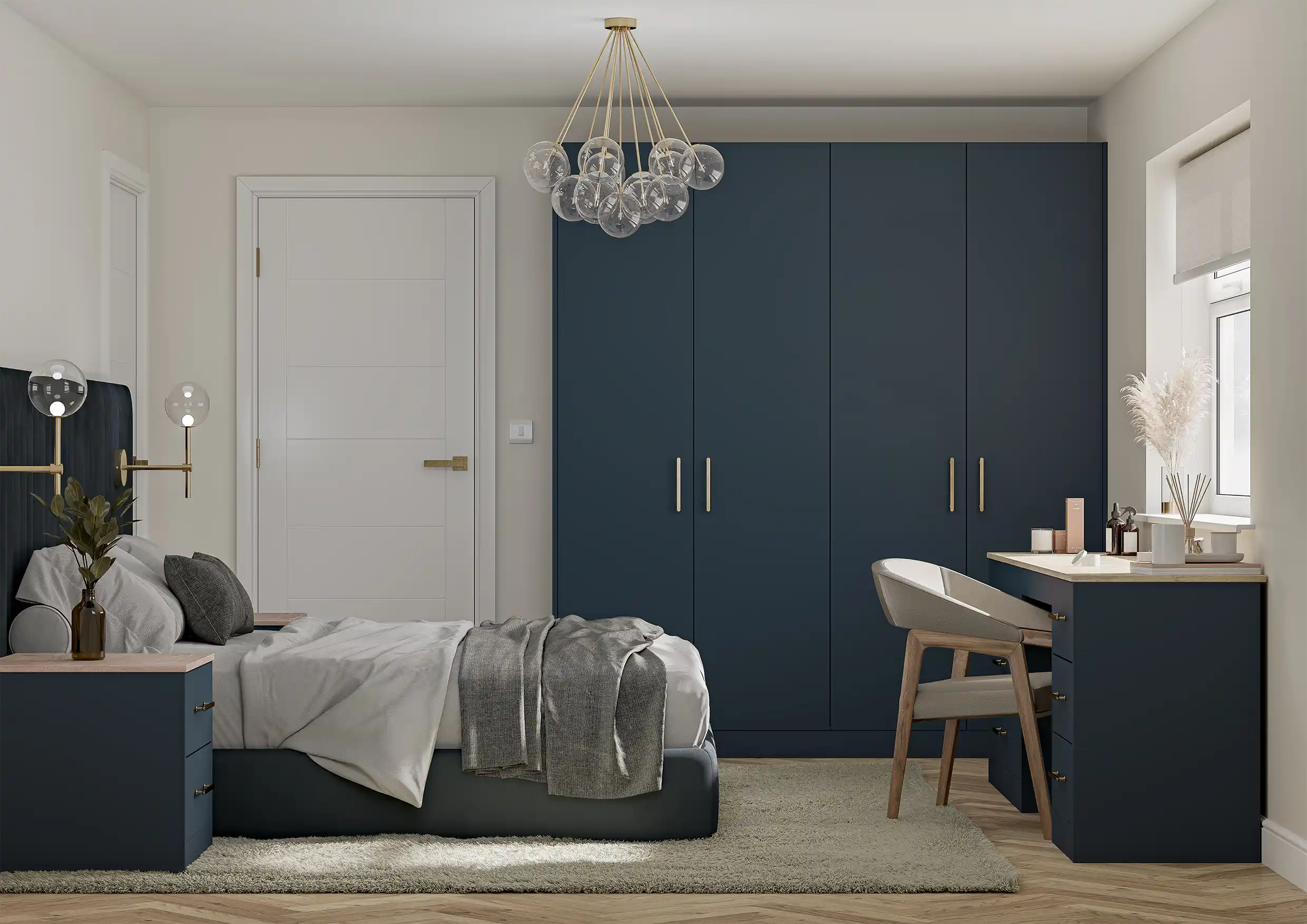 Unity Bedroom in Deluxe Oxford Blue